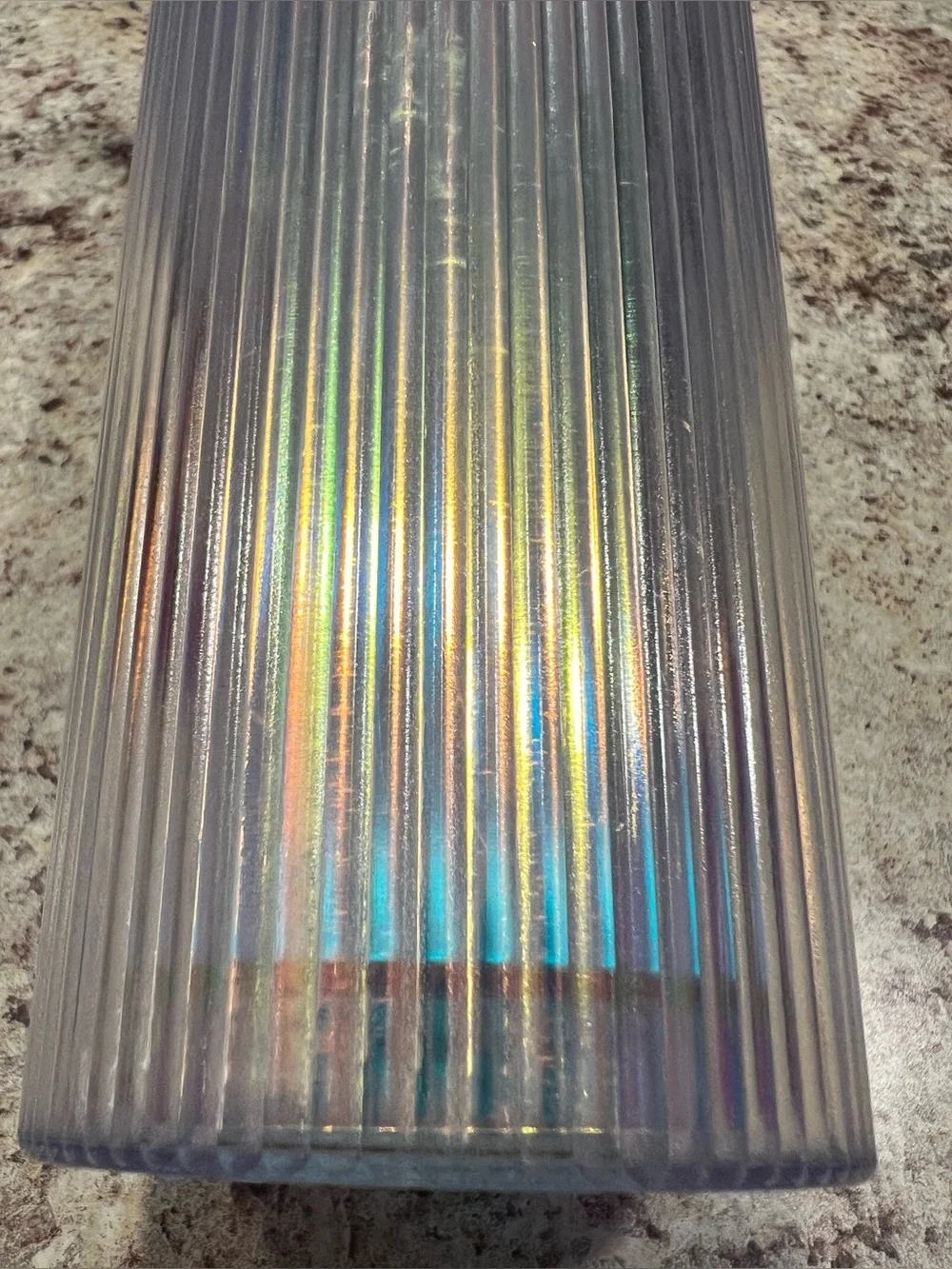 Brand New-Iridescent/Holographic Taper Tumbler with Straw